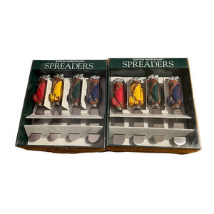 New in Package Boston Warehouse - two 4 Piece Golf Bag Hand Painted Spreaders